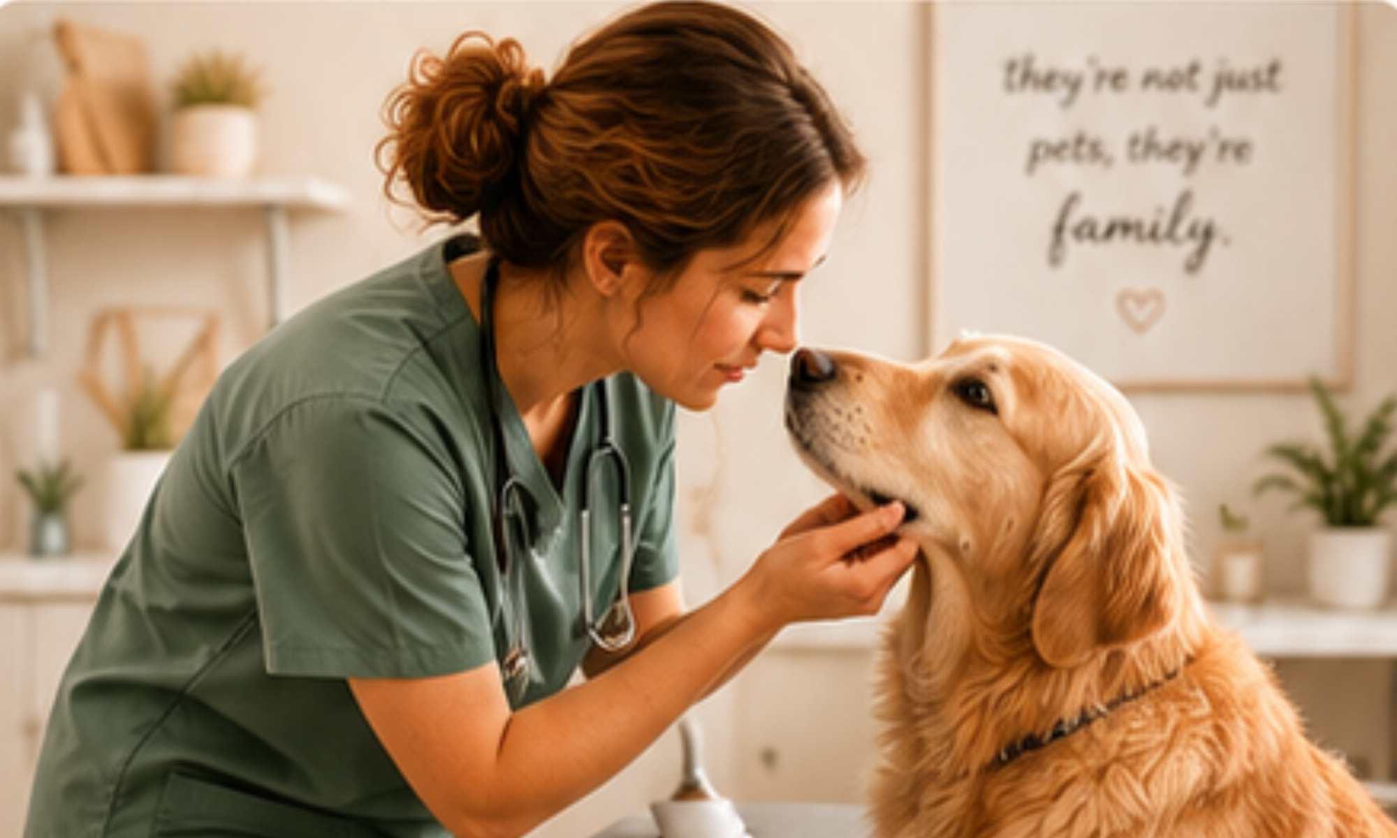 Veterinarian caring for a dog
